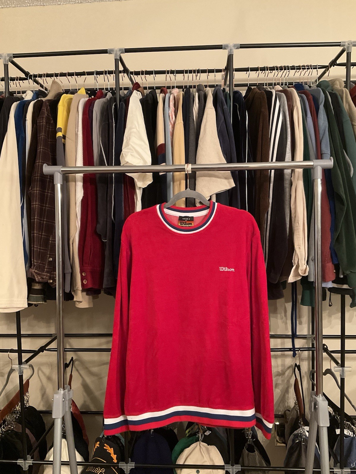 🔥RARE Vintage Wilson Tennis Velvet/Velour Long Sleeve Shirt Streetwear Sz M 🔥 gallery