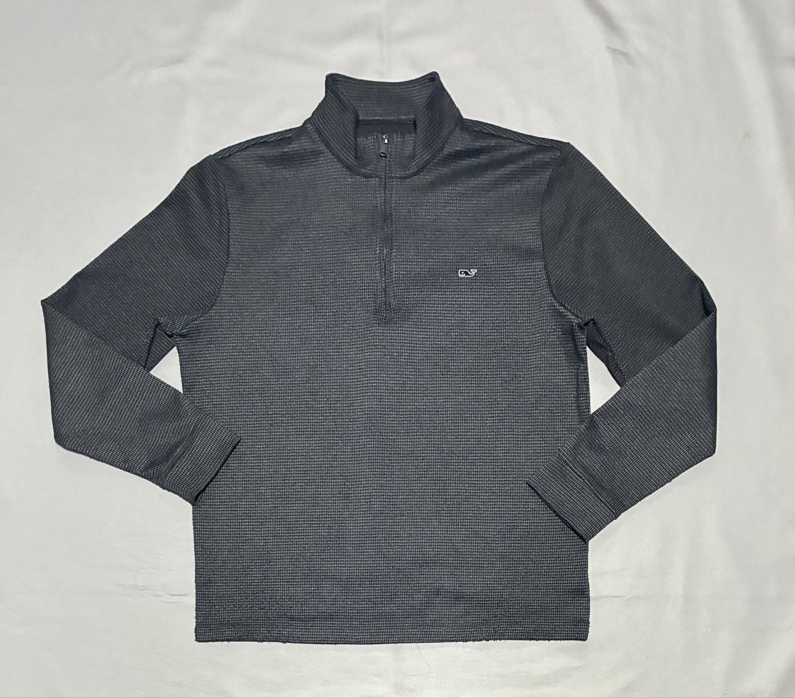 Vineyard Vines Pullover Mens Medium Gray Houndstooth 1/4 Zip Performance gallery