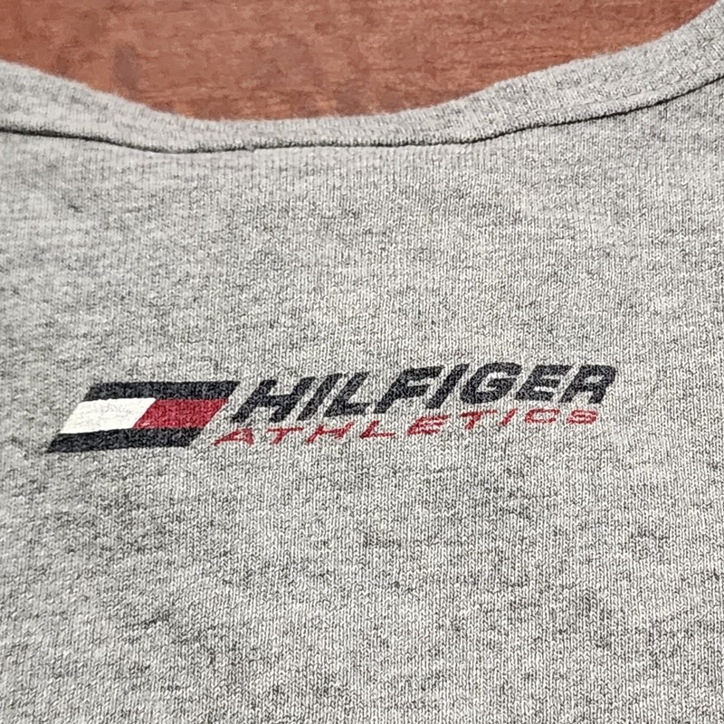 VTG Y2K Tommy Hilfiger Athletics Mens Tank Top Muscle XL Logo Gray 90s Cotton gallery
