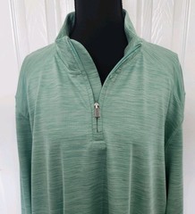 Jos A Bank Traveler Size XL Green Long Sleeve 1/4 Zip Athletic Style Top