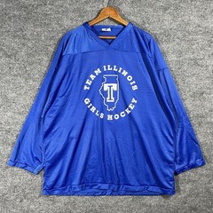 VINTAGE 90s Team Illinois Girls Hockey Jersey Mens Size XL Mesh K1 Sportswear