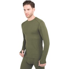Terramar 2.0 Thermolator Crew Men’s Baselayer Shirt, Clover Olive, Medium