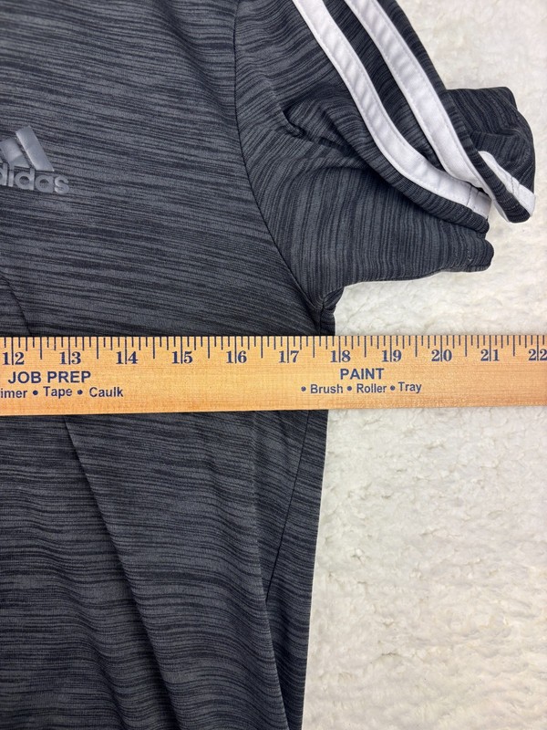 Adidas Techfit Three Stripe T-Shirt Mens Small Gray Training Running Tennis-READ gallery