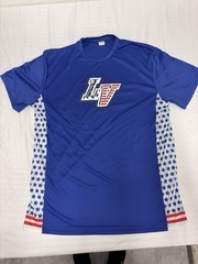 Success USA Jersey 2nd Amendment Guns LV Stars American Flag Size XL Blue