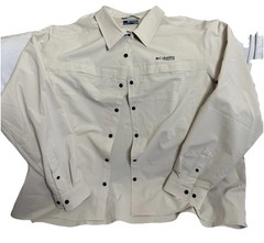 Columbia Titanium Omni Dry Shirt Mens 2x Beige Fishing Hiking Nylon
