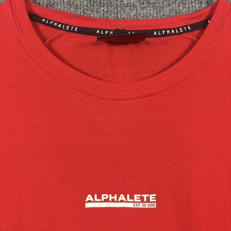 Alphalete Shirt Mens Large Red Active Performance Fit Long Sleeve Crewneck gallery
