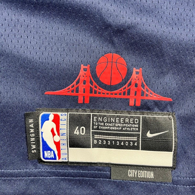 Nike Stephen Curry Golden State Warriors City Edition Jersey Navy Blue Small 40 gallery