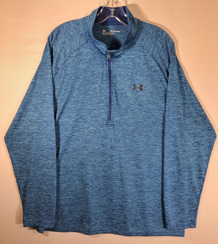 Under Armour Tech 2.0 1/4 Zip Pullover Shirt Mens Size XXL loose Heather Blue