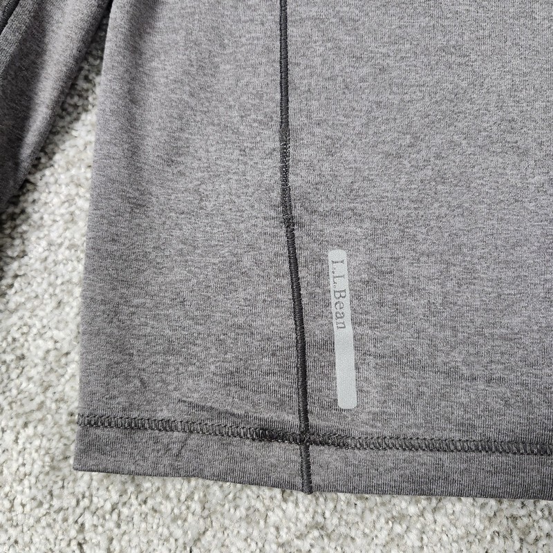 LL Bean Pullover Mens Large Gray 1/4 Zip Lightweight Hiking Shirt Raglan 509467 gallery