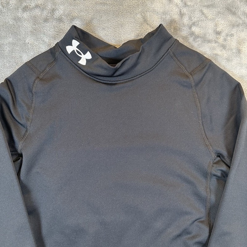 Under Armour Shirt Youth L Black Cold Gear Long Sleeve Fitted Mock Activewear gallery