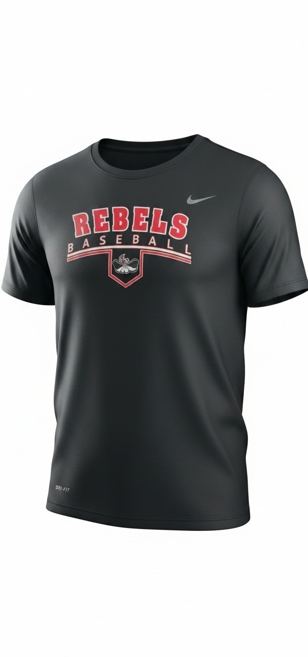 Nike Dri-FIT Rebels Baseball T-Shirt Men’s XL Athletic Cut Black Short Sleeve gallery