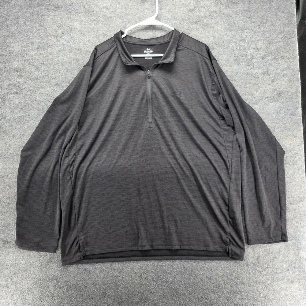 Under Armour Pullover Mens 2XL Gray Long Sleeve 1/4 Zip Tagless Breathable