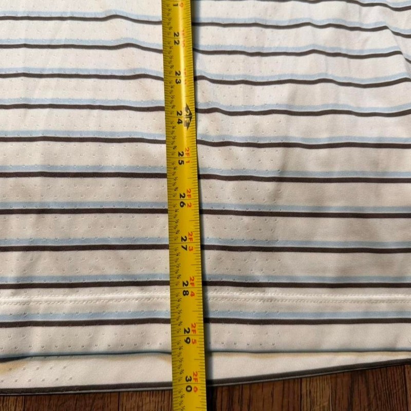 Nike Golf White Striped Dri-Fit Tech Sportswear Button Polo Shirt XL gallery