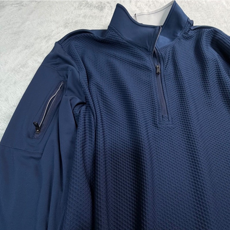 Adidas 1/4 Zip Pullover Mens Large Blue Golf Performance UPF 50 Long Sleeve NEW gallery