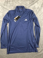 NWT Adidas Men’s Training Essentials 1/4 Zip Long Sleeve Shirt Blue Sz Small