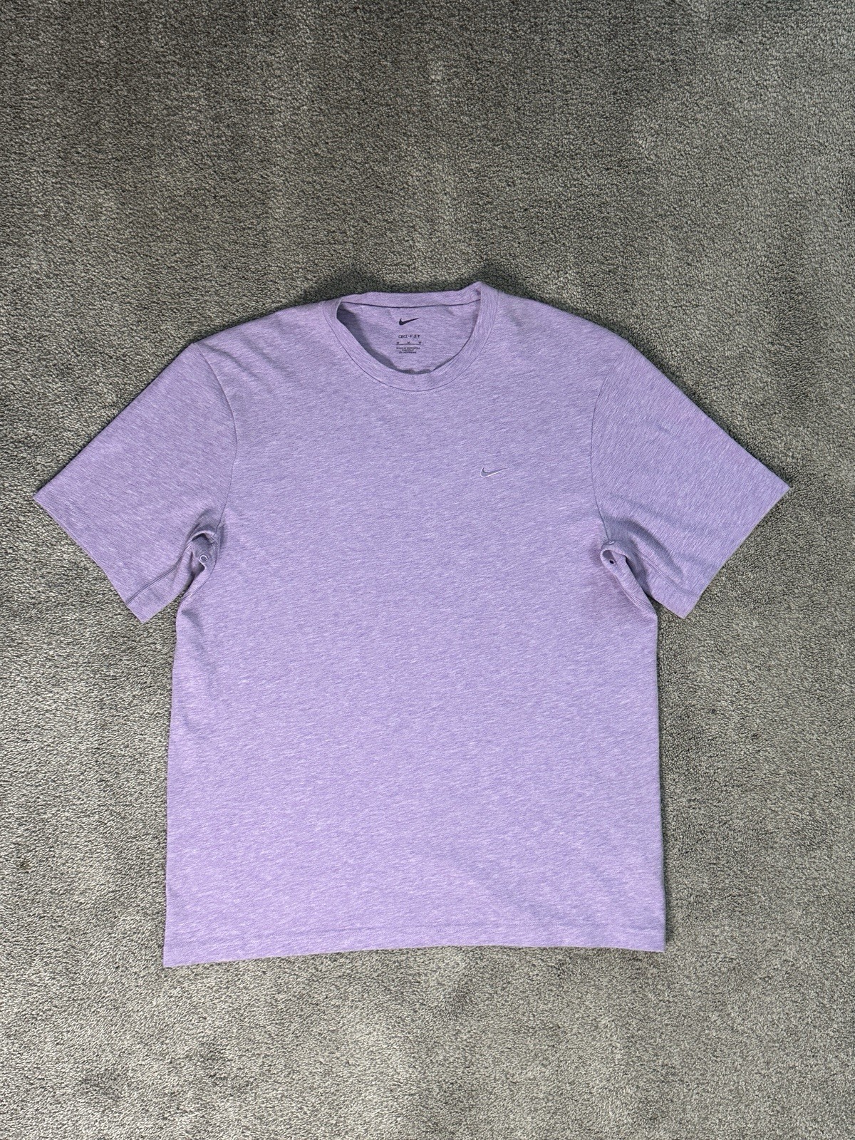 Nike Dri-FIT Men’s Medium Purple Heather Mini Swoosh Athletic T Shirt gallery