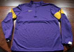Nike Dri-Fit Quarter Zip Shirt S Purple Yellow LSU Colors