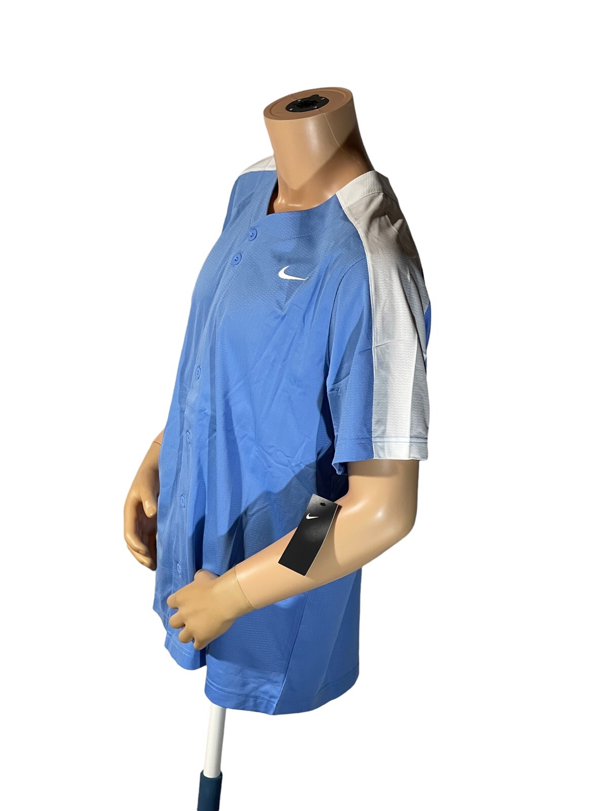 Nike Team Baseball Practice One Button Henley Medium Blue BQ5399-453 gallery