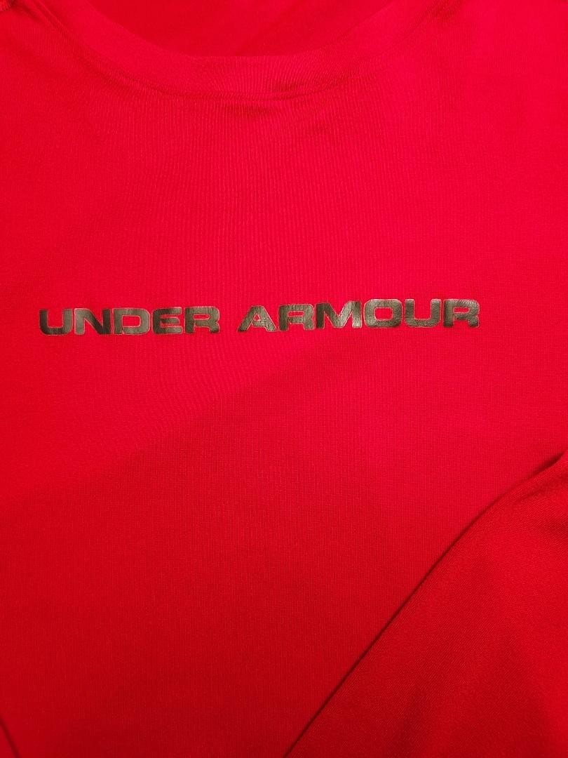 Under Armor Red Fitted Long sleeve, Tshirt, heat gear, stay cool and dry, XL gallery