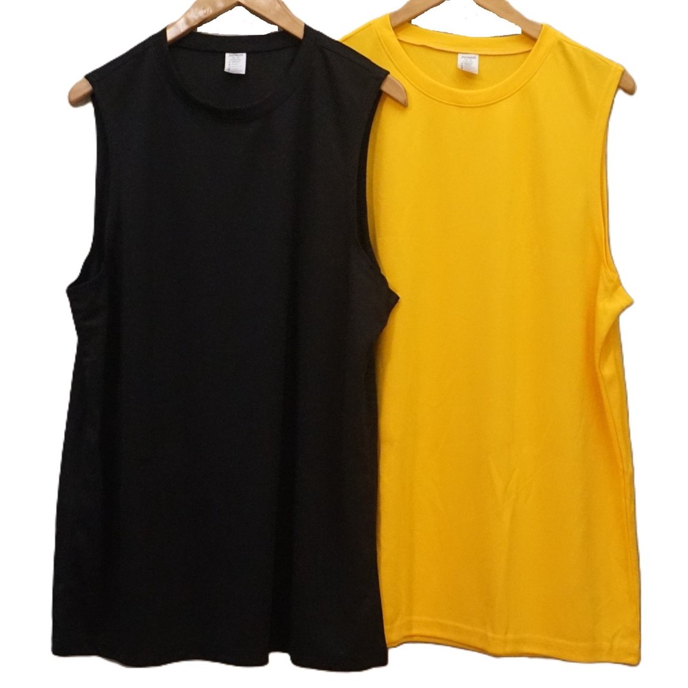 Joingo 2 Pack Active Performance Gym Tank Top Black and Yellow Men’s XL