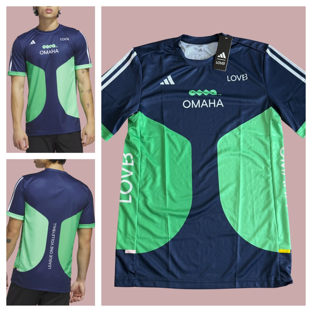 Adidas LOVB Omaha Navy Away Replica Jersey Volleyball Men Women Sz M New $80