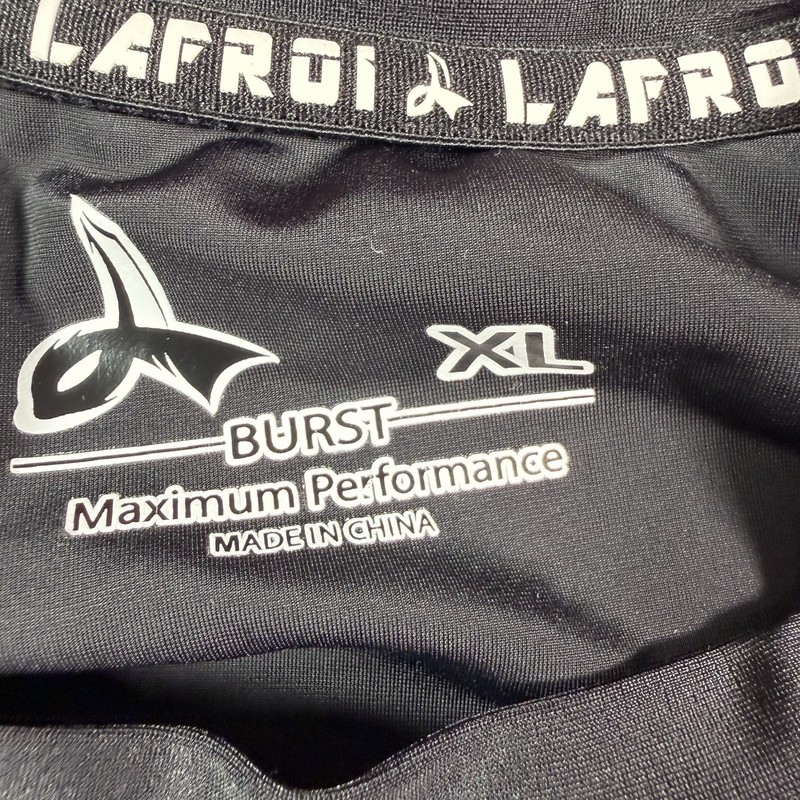 LAFROI Rash Guard Shirt Mens XL Black Burst Long Sleeve Compression MMA BJJ gallery