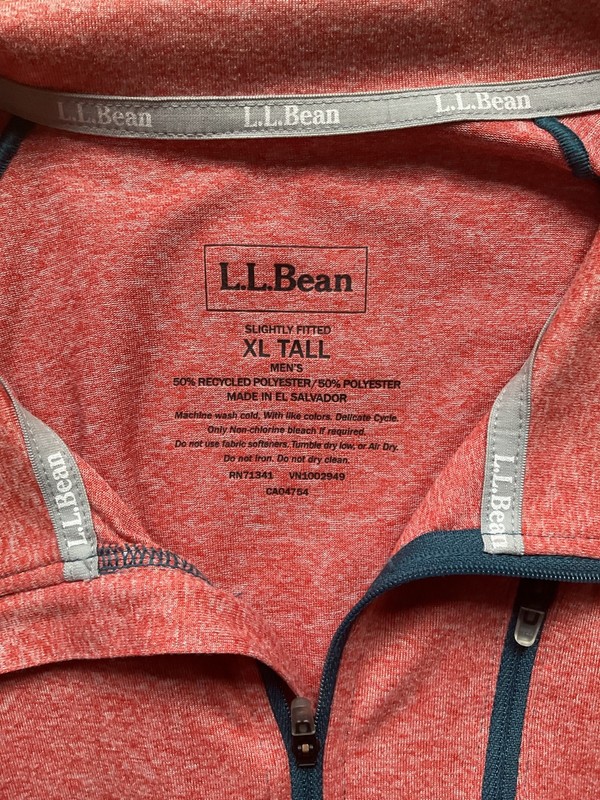 LL Bean Men’s Quick Dry Trail Tee 1/4 Zip Long Sleeve Slightly Fitted - XL Tall gallery