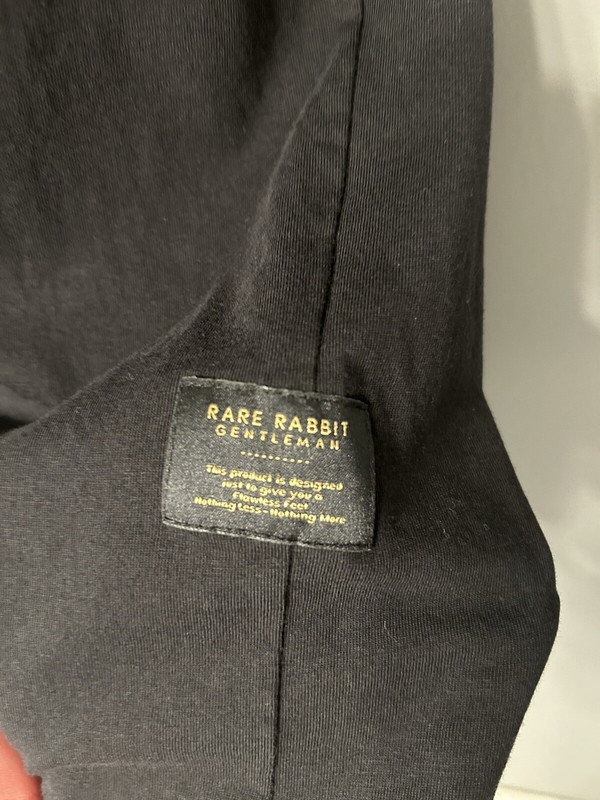 Rare Rabbit Crew Neck Embroidered Crest Black Size Med 100% Cotton gallery