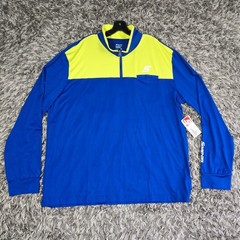Snap-on Mens 2X Royal Blue Neon Yellow 1/4 Zip Performance Pullover Shirt NEW