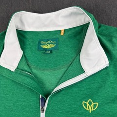 Straight Down Mens Green Heather Quarter Zip Pullover UPF 50 Golf Shirt Large