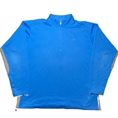 Vintage Nike Gray Tag Dri-FIT 1/4 Zip Pullover Men’s Large Blue Running Golf Y2K