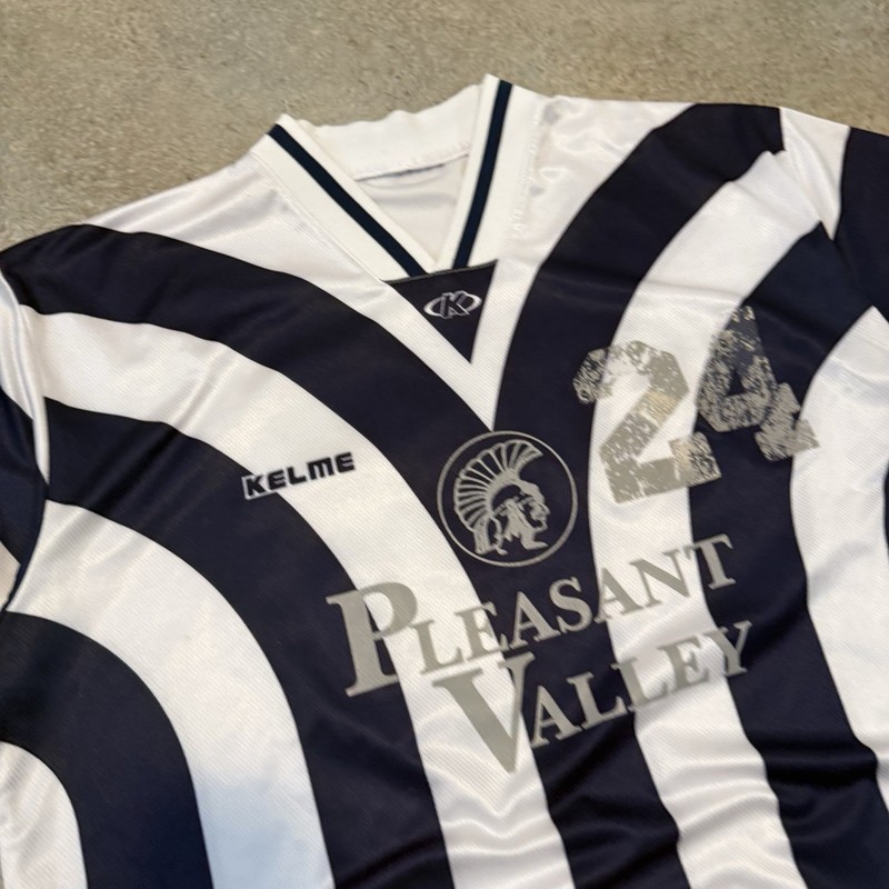 Vintage Y2K Kelme Pleasant Valley Striped Soccer Jersey Kit XL #24 Retro 2000s gallery