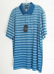 Greg Norman Tasso Elba Mens Ombre Fade Striped Polo Shirt Aqua Lake TPD Sz XL