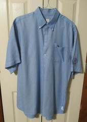 Peter Millar Men’s Blue Button Down Shirt with Copper Heads Patch Size XL GUC