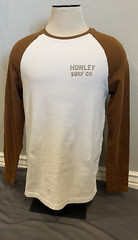 Hurley Thermal Shirt Brown/White Long Sleeve Mens Size Large