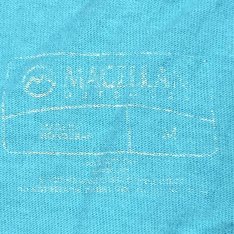 Magellan Outdoors Shirt Men Medium Aqua Blue Spellout Sleeve Fish Performance gallery