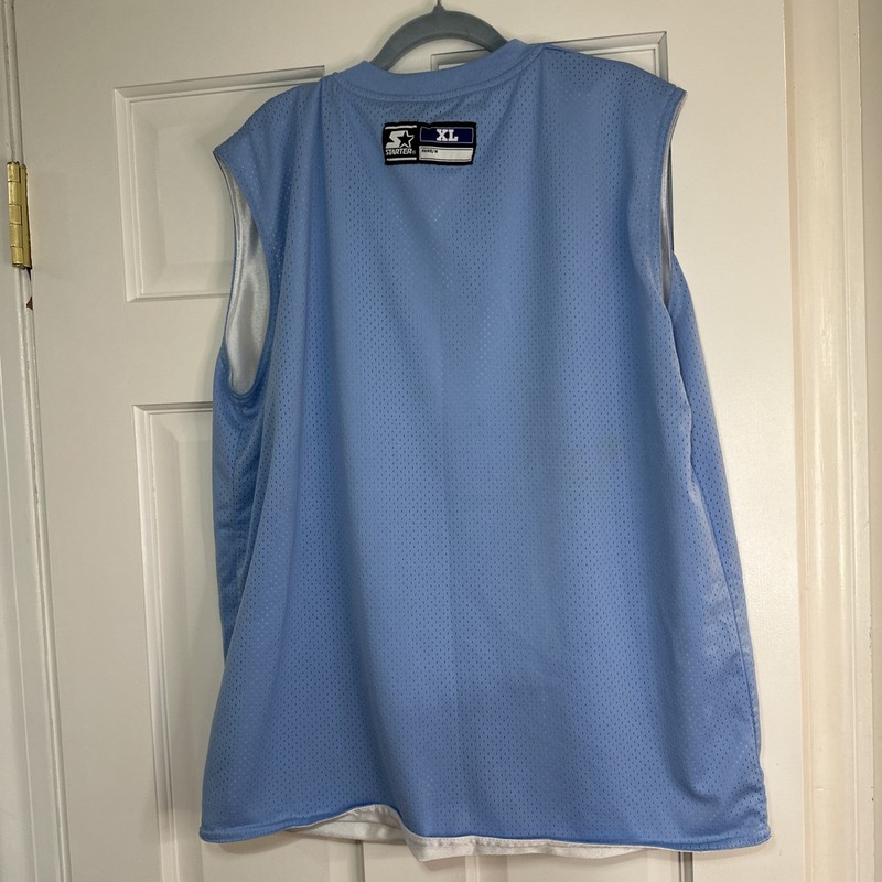 Vintage 90s Starter Basketball Jersey Mens XL Light Blue White Reversible gallery