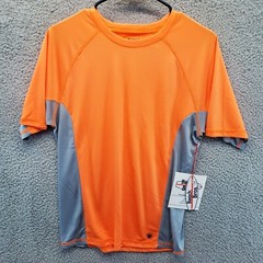 Beach Bros. Mens Orange Gray Pull Over Shirt Size Small Surfing Swimming Biking