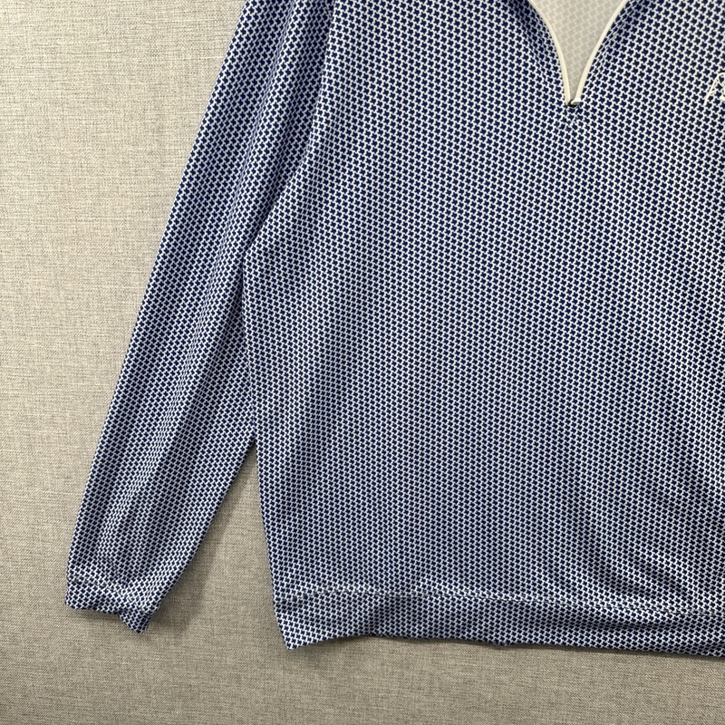 Rhoback Q Zip Pullover Large Texas Blue 1/4 Zip Golf Performance Stretch Adult gallery