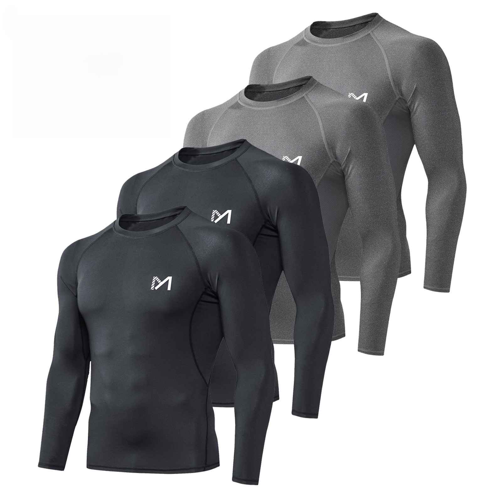 4Pack Men Winter Compression Long Sleeve Shirts Undershirts Baselayer Warm Cool gallery