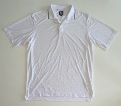 FootJoy FJ Shirt Mens Large Golf Polo Geometric Triangle White Performance Tech