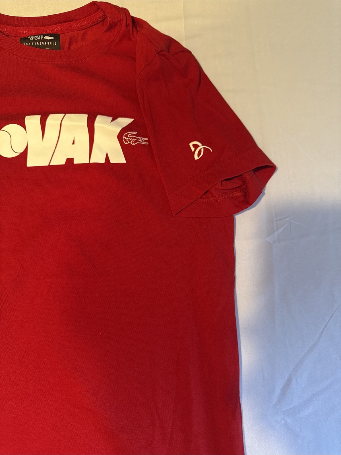 LACOSTE SPORT Novak Djokovic Ultra Dry Red Short Sleeve T-Shirt Mens Size S gallery