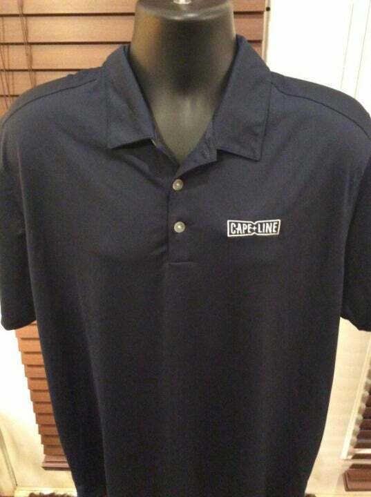 Nike Golf "Cape Line" Dri-Fit Navy Blue Polo Shirt Mens Short Sleeve XL X-Large gallery
