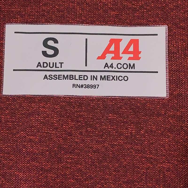 A4 Men's Size Small Red Tonal Space-Dye Long Sleeve Quarter-Zip Pullover N4010 gallery