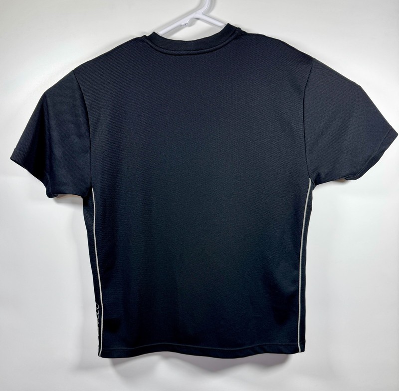 Nike Men’s L Black Mesh Athletic Tee T-Shirt Swoosh Logo Side Stripes gallery