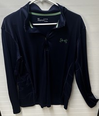 Under Armour Fish Hunter Tech 1/4 Zip Shirt Heat Gear Loose Fit XL Navy
