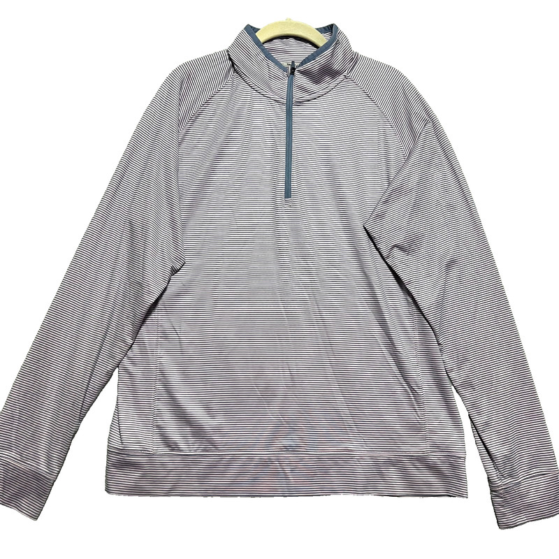 Walter Hagen Performance Golf 1/4 Zip Pullover Mens M Athletic Pink Blue Stripe gallery