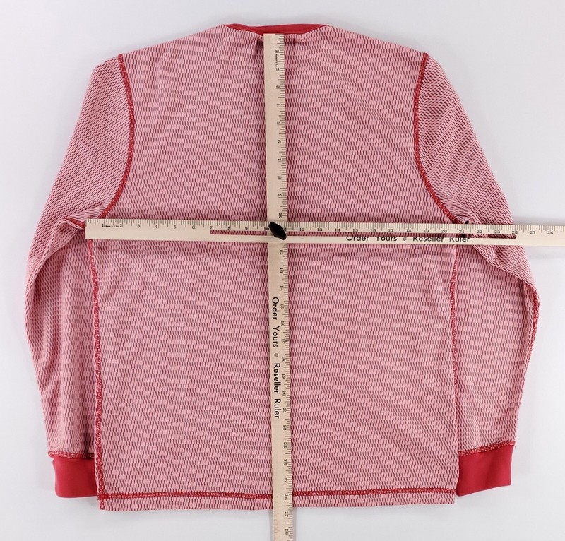 Wallace & Barnes Textured Knit Long Sleeve Crew Neck Pullover Shirt Red Mens L gallery