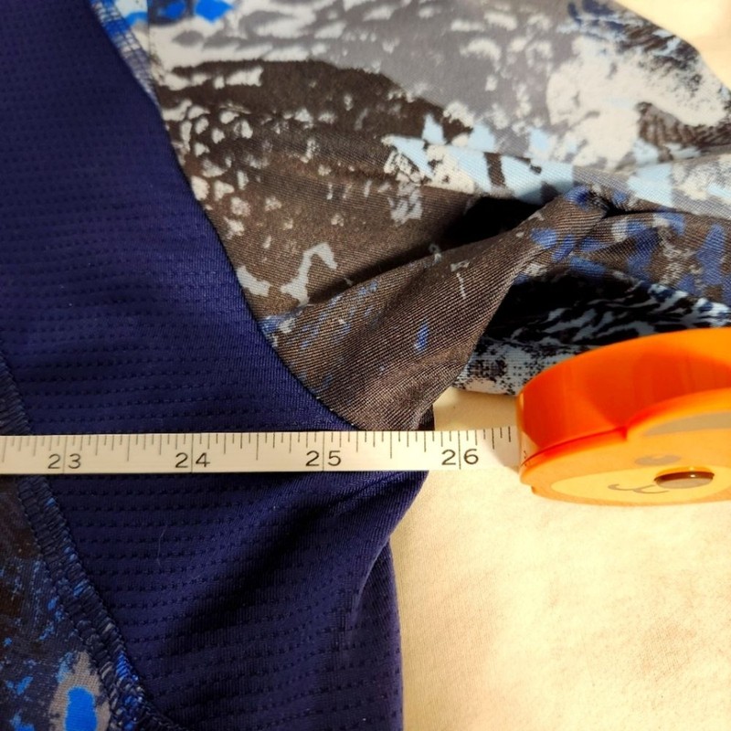 SILVER BAIT Performance Fishing Gear Blue Abstract Long Sleeve Tee UV SZ XL gallery