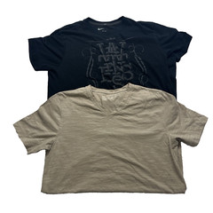 Lot (2) Under Armour Cotton Fitted + Nike Dri-Fit Witness Short Sleeve T-Shirt M